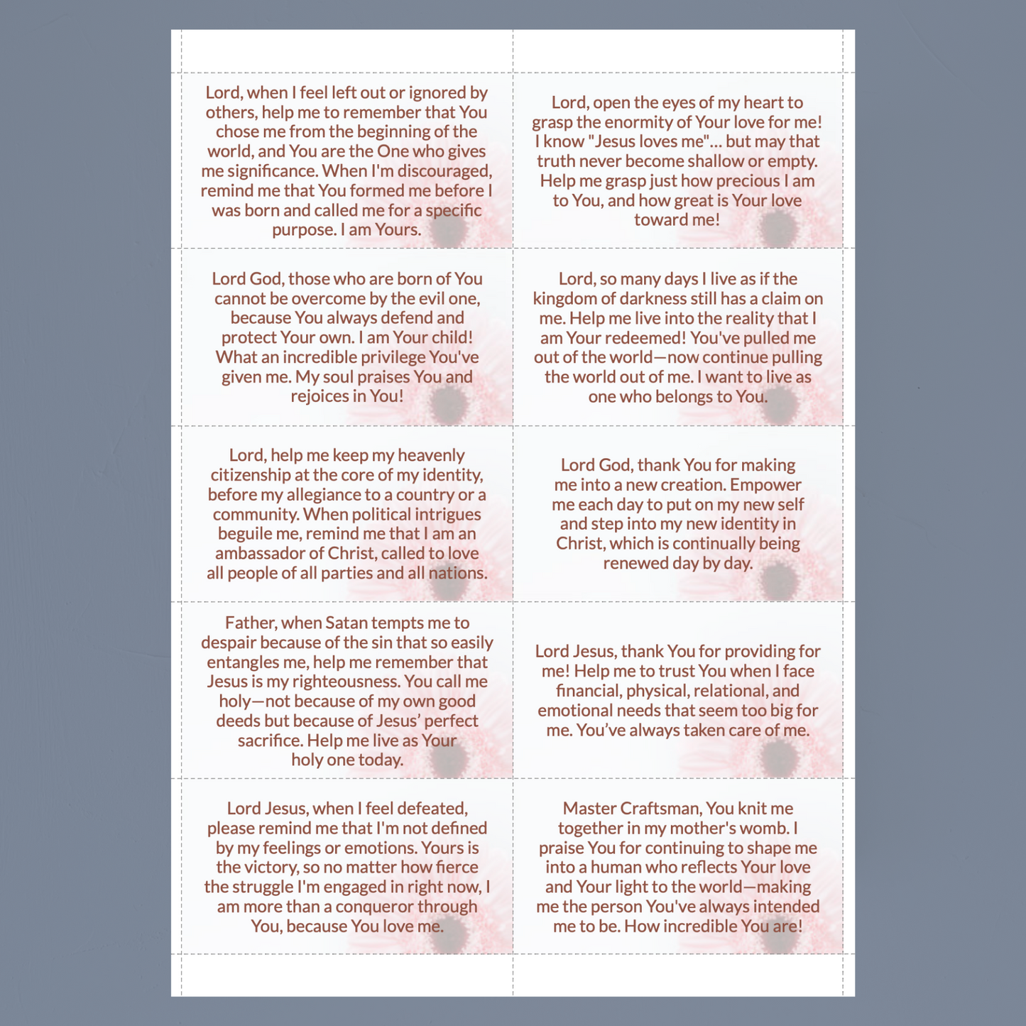 Who I Am in Christ Scripture Cards - DIGITAL DOWNLOAD ONLY